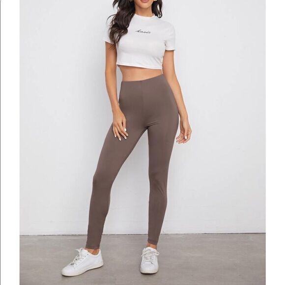 Shein NWT High Waist Soft Solid Leggings - Picture 1 of 5